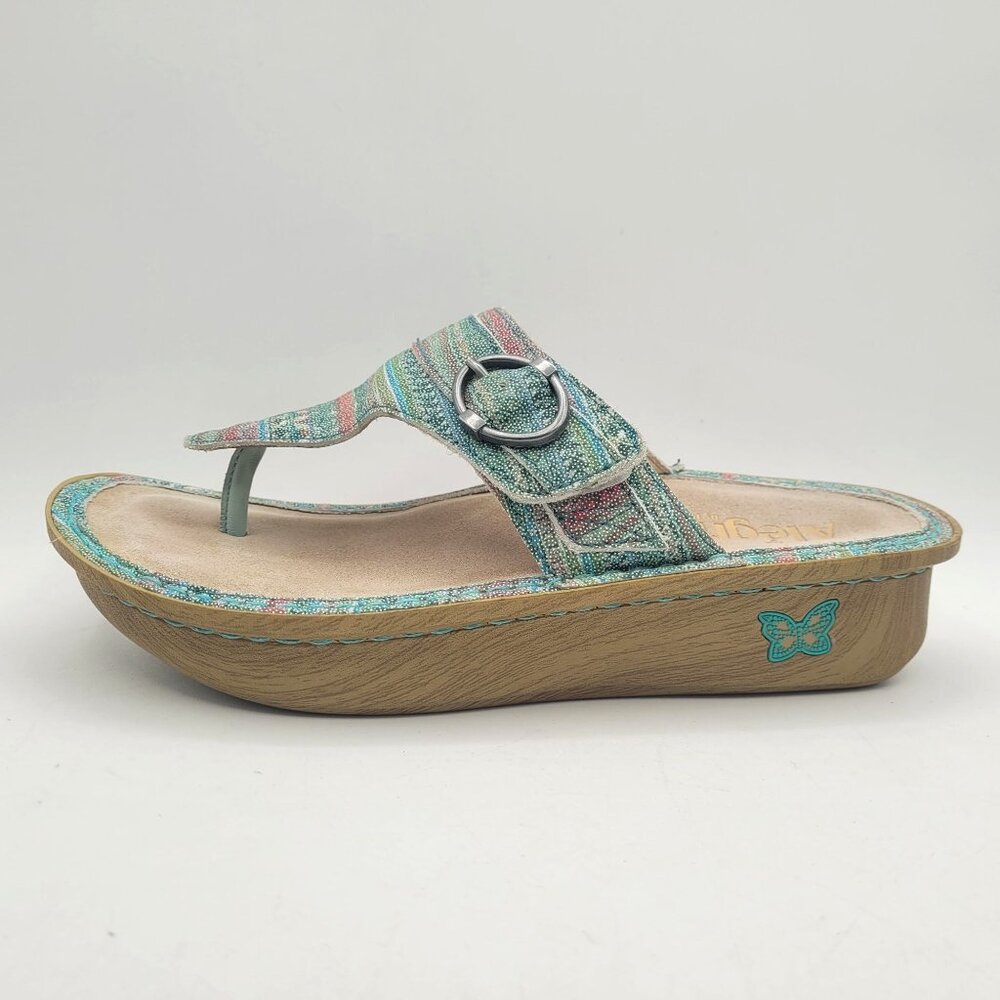 Alegria Codi Seascape Thongs Women's 8 - 8.5 Comfort Footbed Sandals Coral - Picture 5 of 13